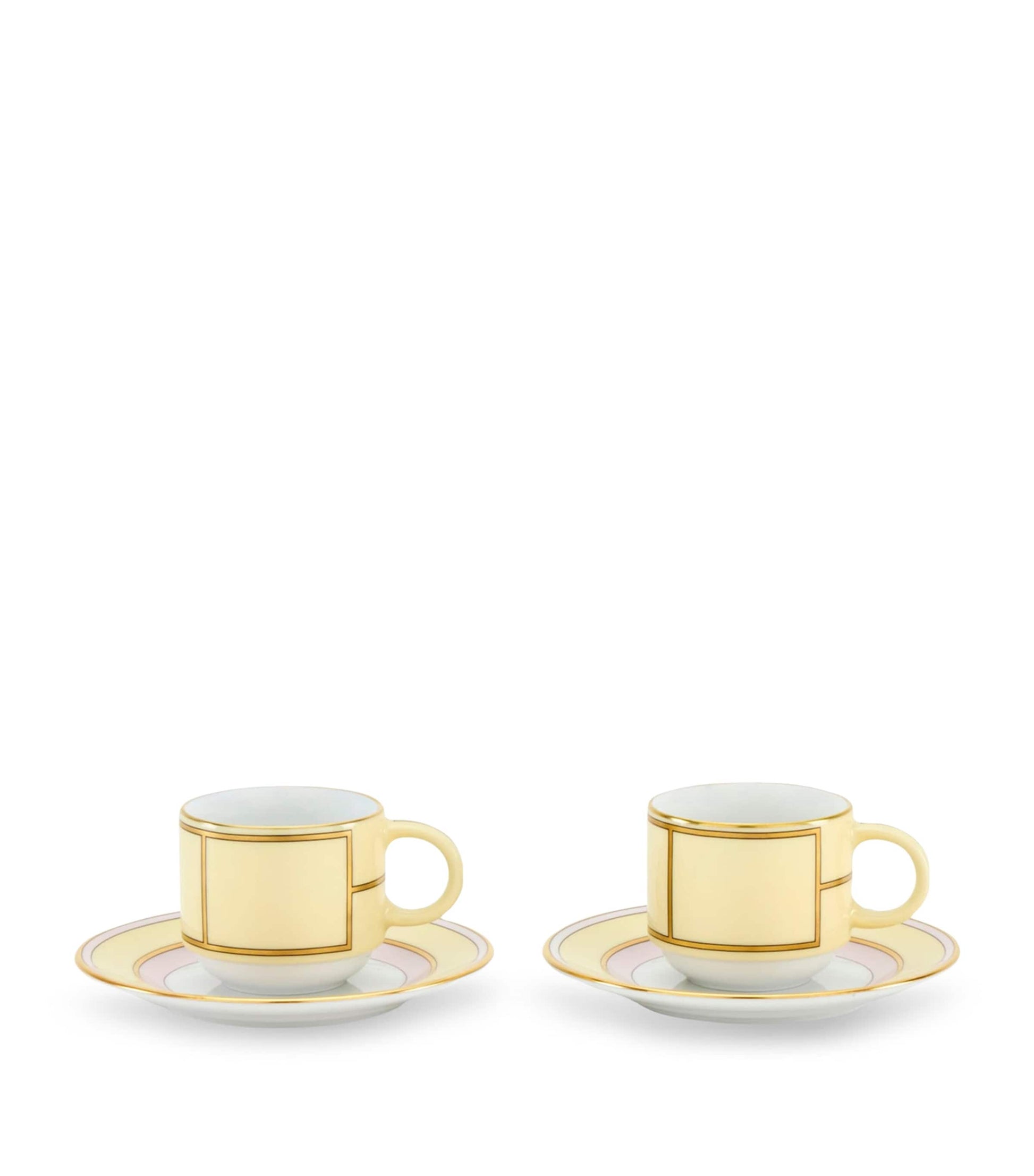 Set of 2 Colonna Diva Giallo Coffee Cups and Saucers
