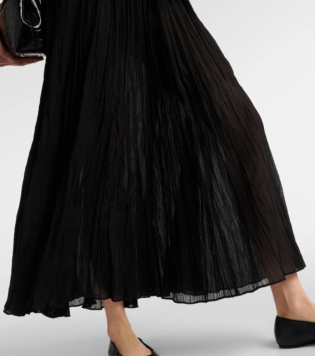 Toteme - Plissé cotton-blend maxi skirt