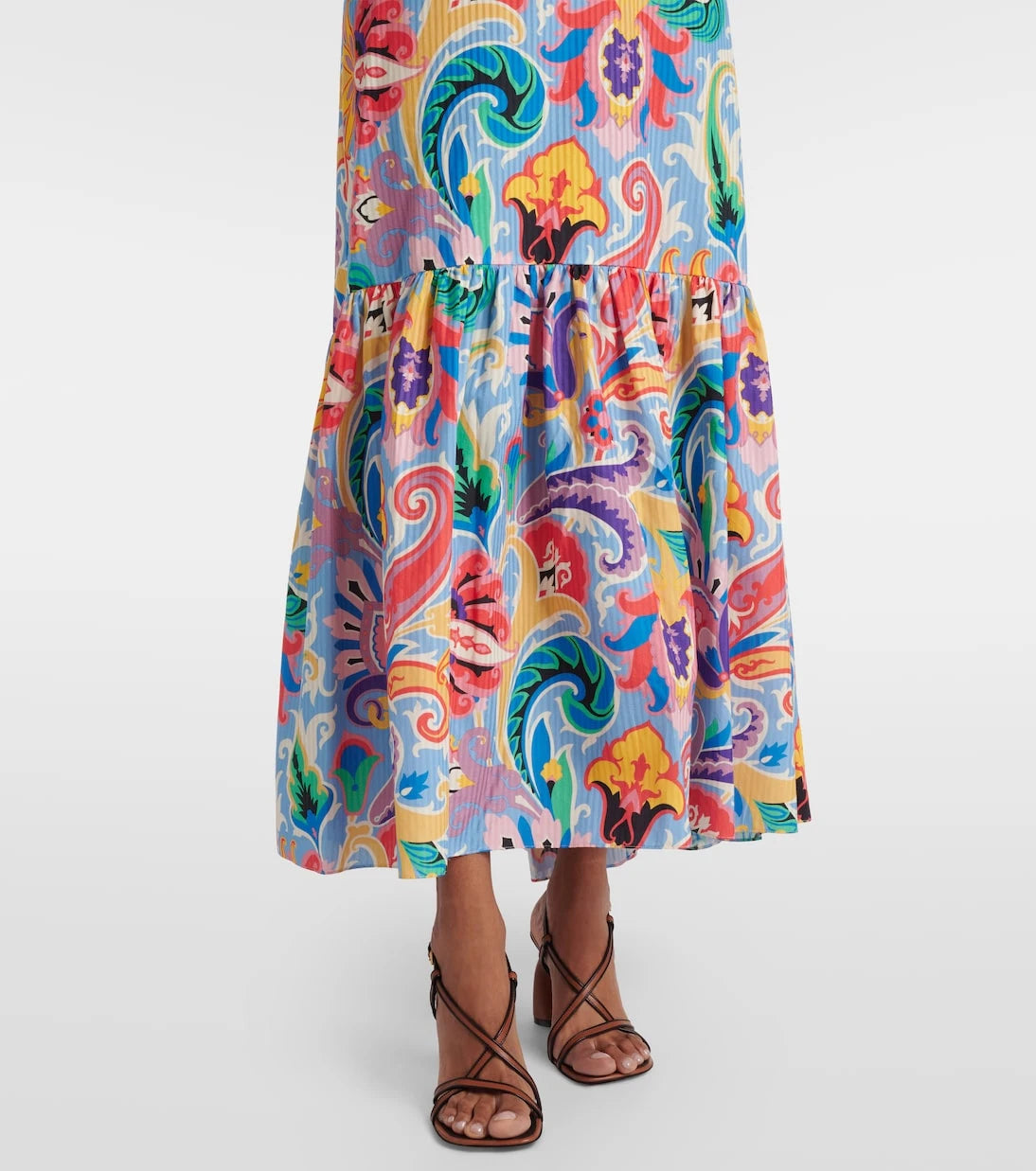 Etro - Printed cotton and silk maxi dress