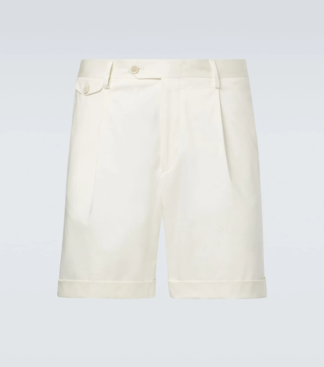 Lardini - Pleated cotton-blend Bermuda shorts
