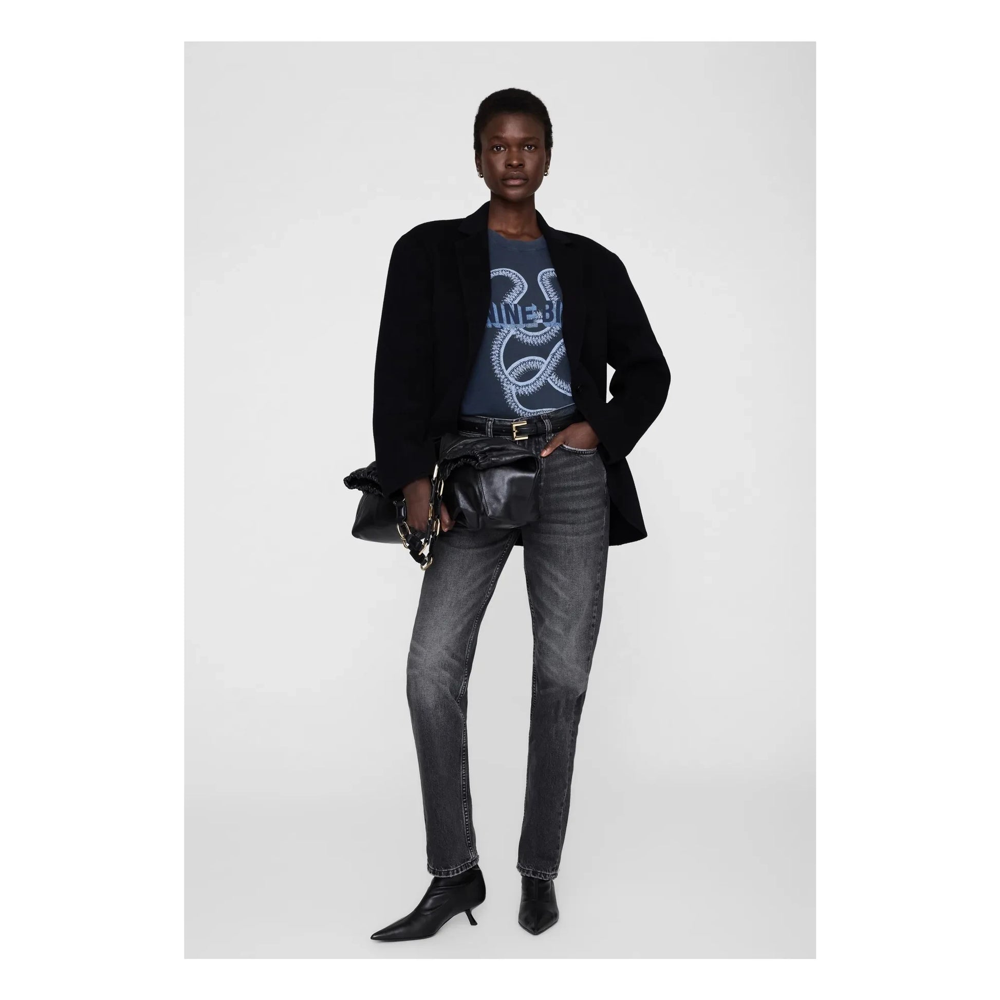 Anine Bing - Lili Snake T-shirt | Black