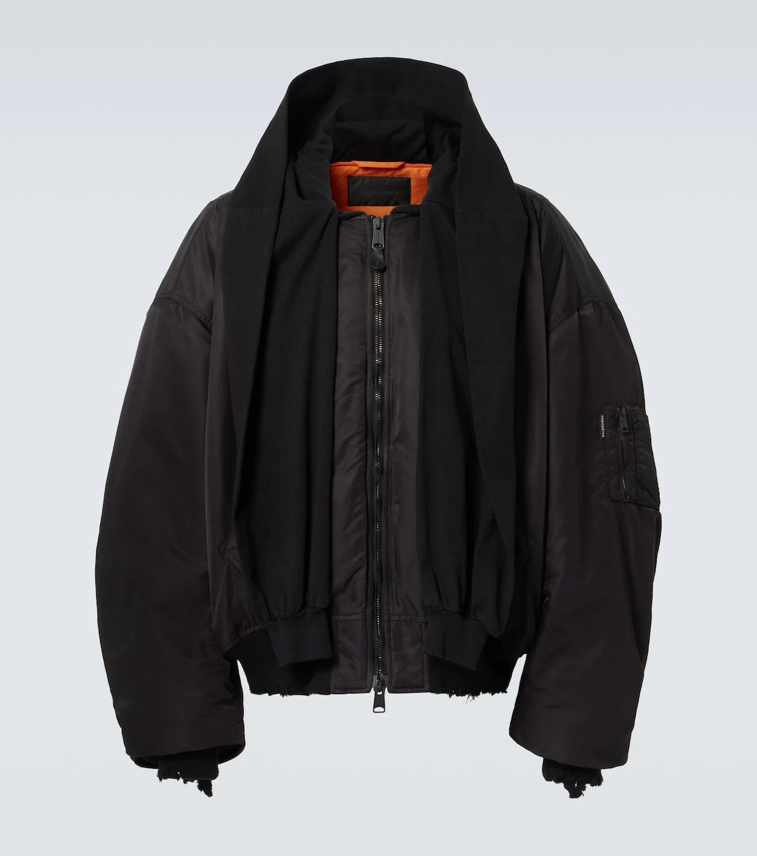 Balenciaga - جاكيت بومبر بقبعة مخفية