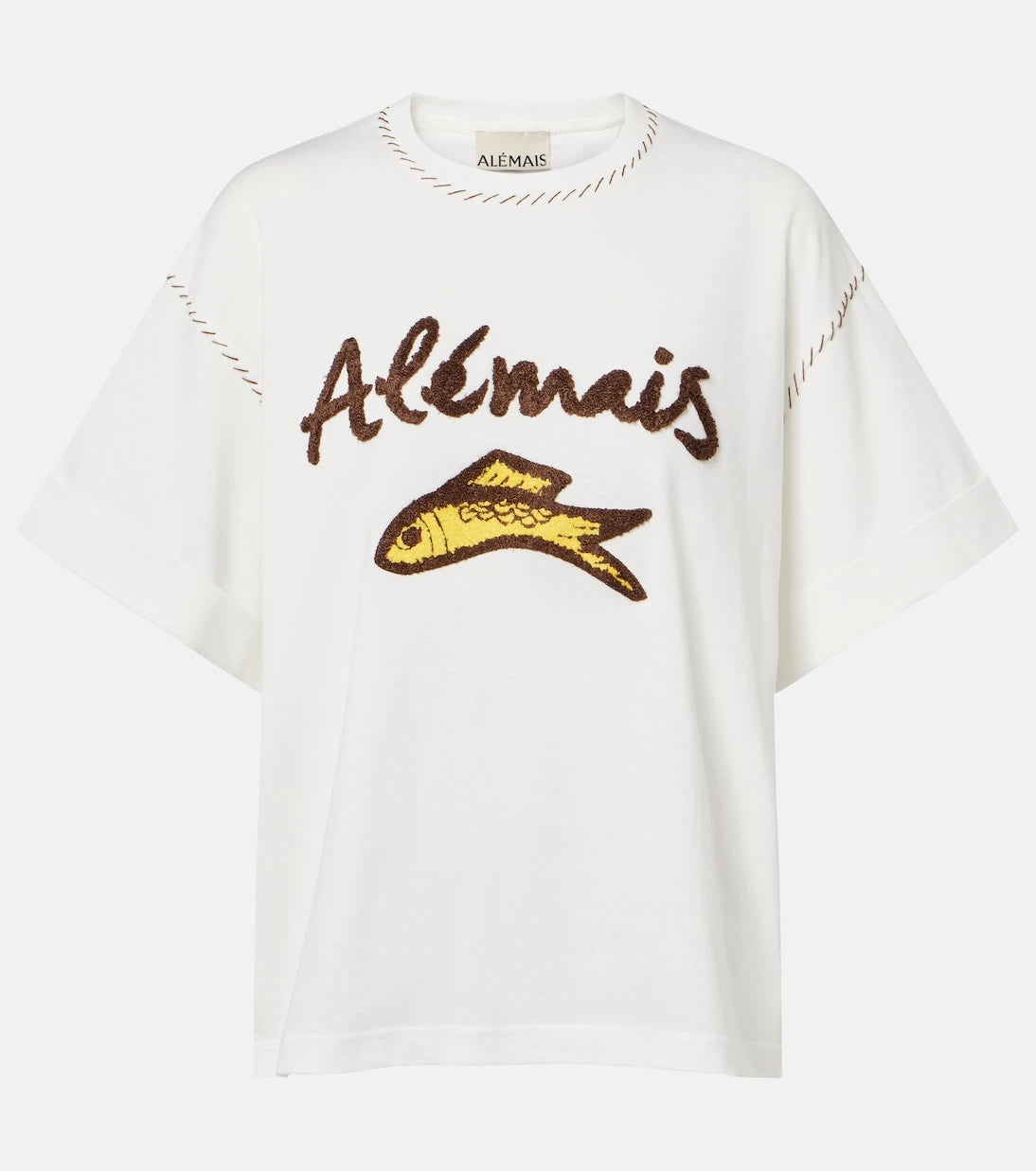 Alémais - Scuba embroidered cotton T-shirt
