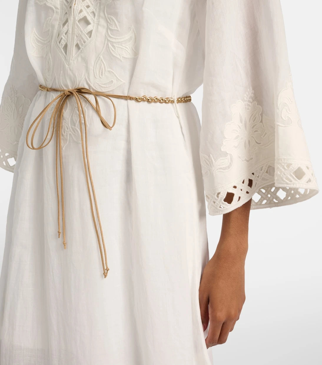 Zimmermann - Indra embroidered ramie midi dress