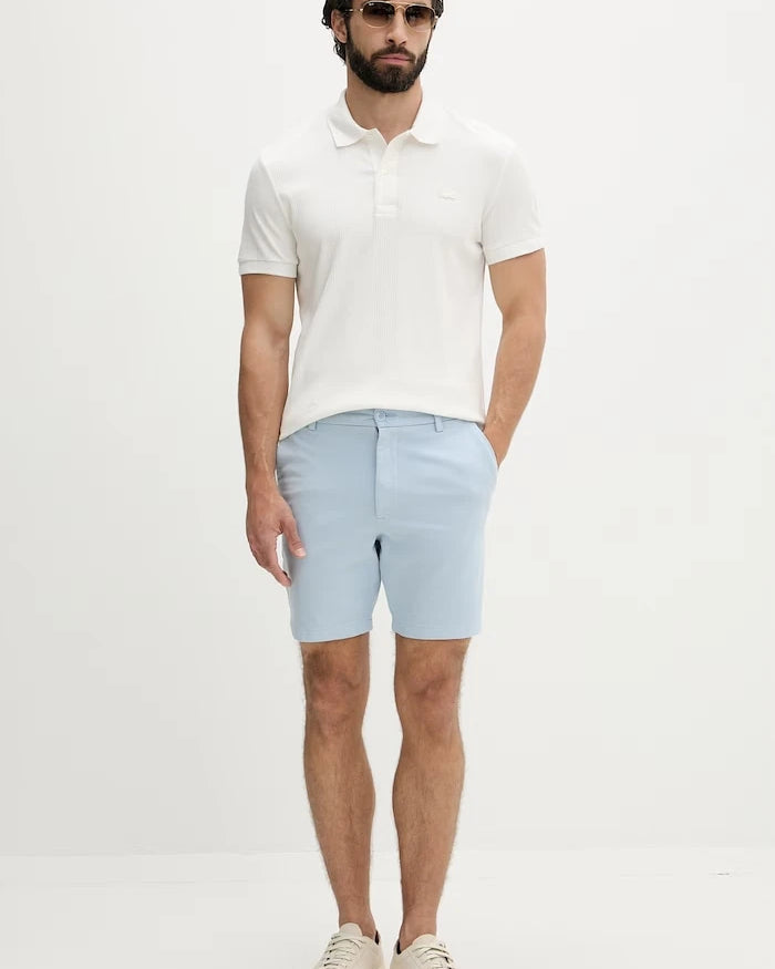 Lacoste Тениска с яка мъжка от памук с еластан