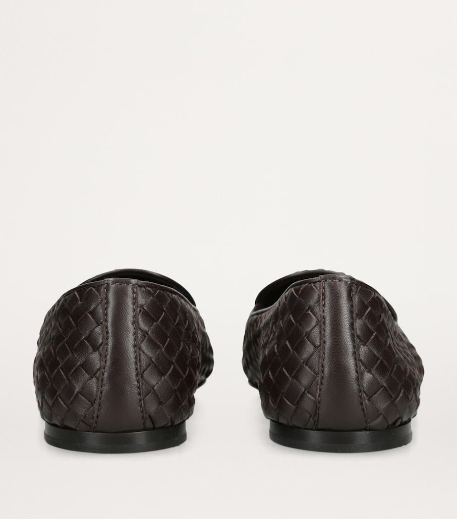 Brown Hereditas Woven Flat Loafers