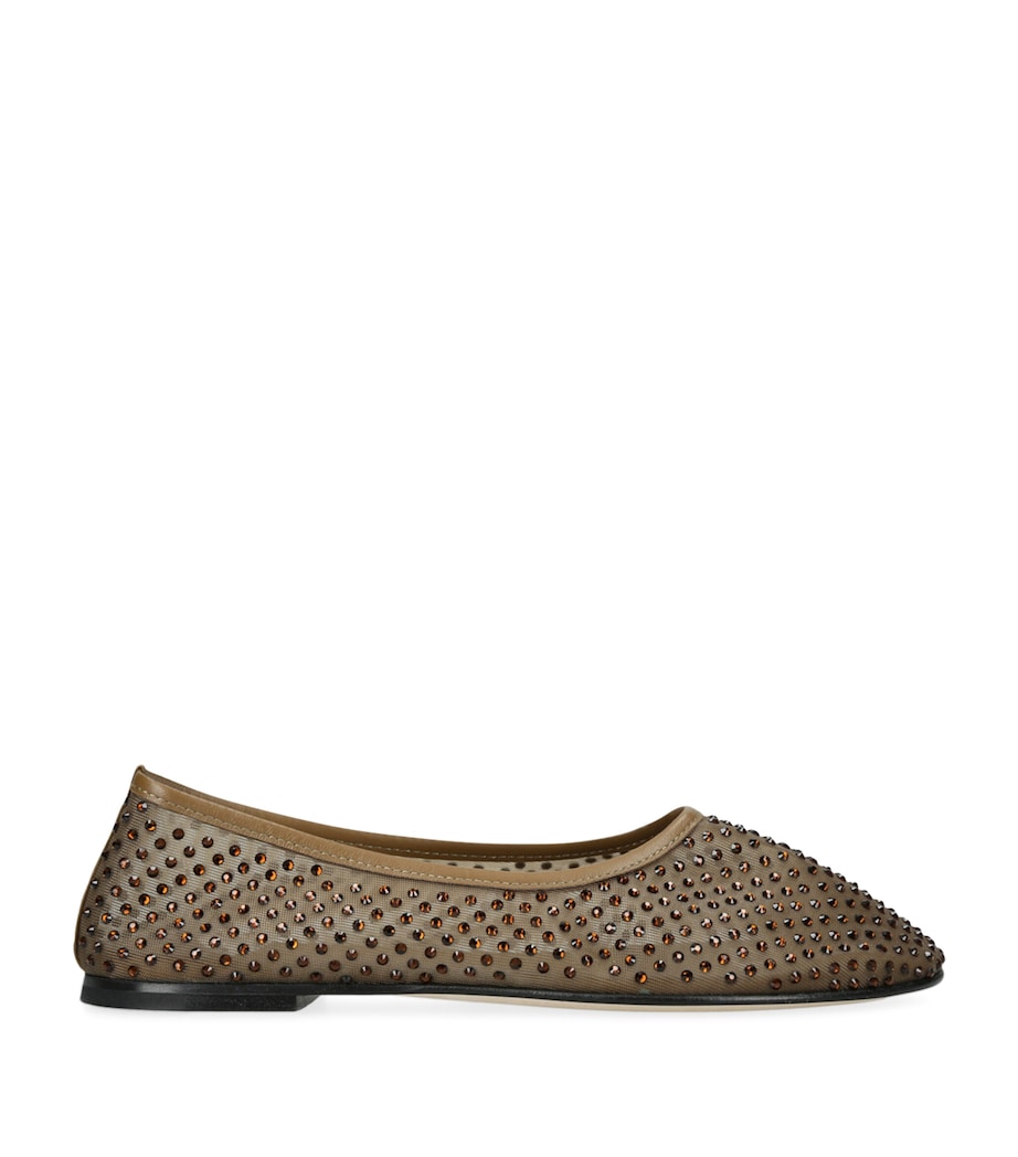 Dear Frances Brown Embellished Balla Ballet Flats