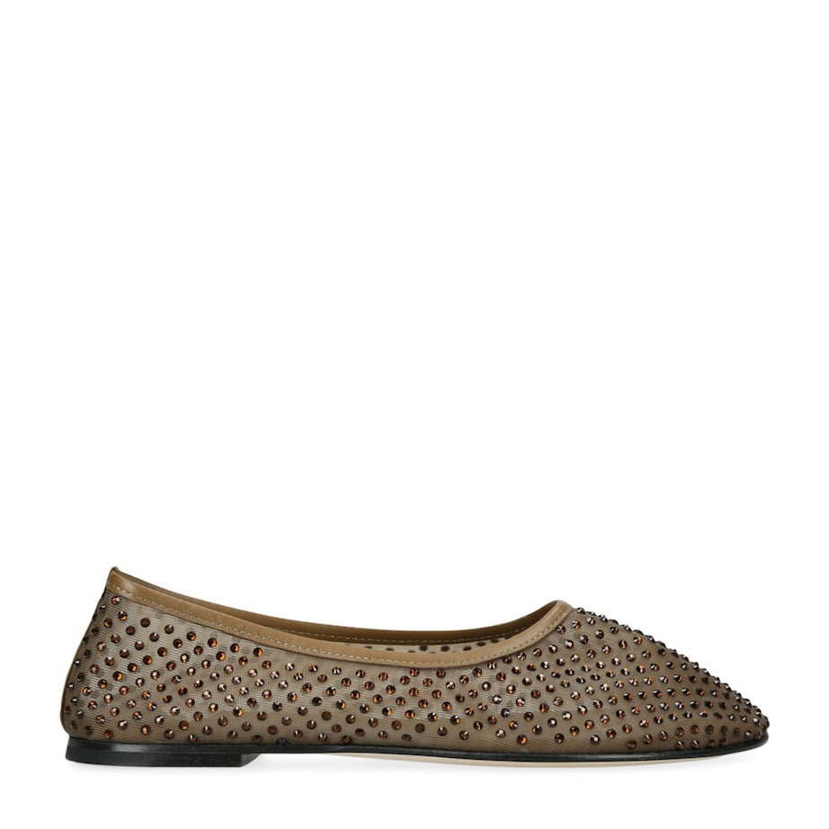 Dear Frances Brown Embellished Balla Ballet Flats