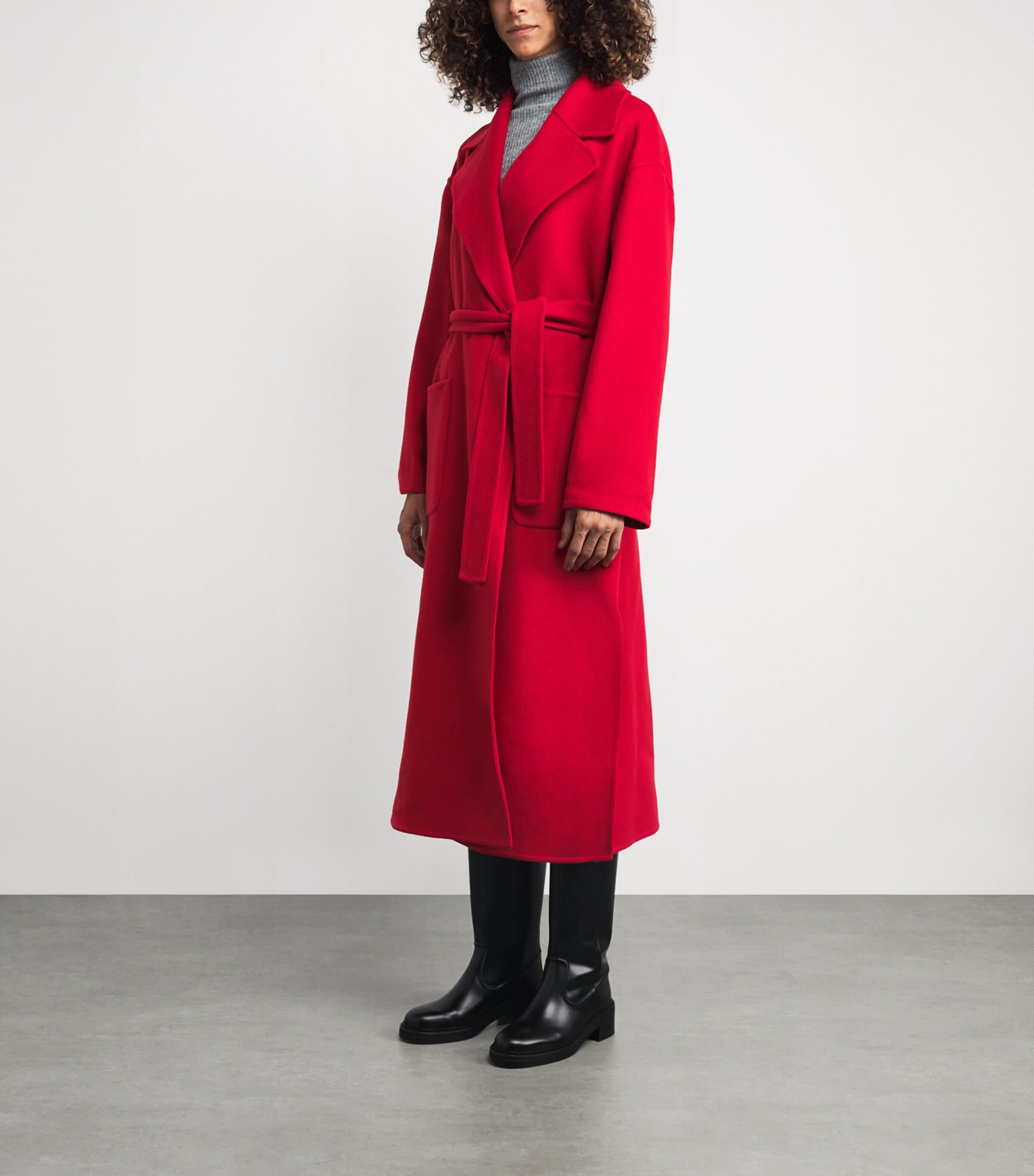Fabiana Filippi Red Wool-Cashmere Wrap Coat