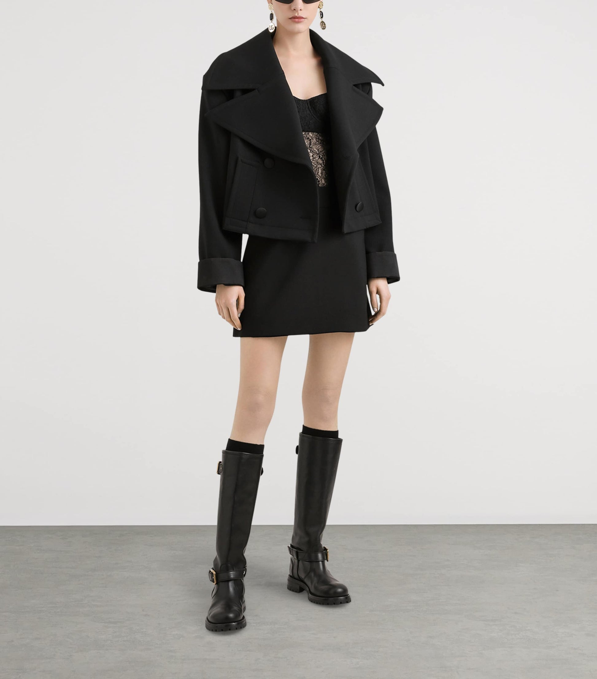 Dolce & Gabbana Multi Wool-Blend Basque Skirt