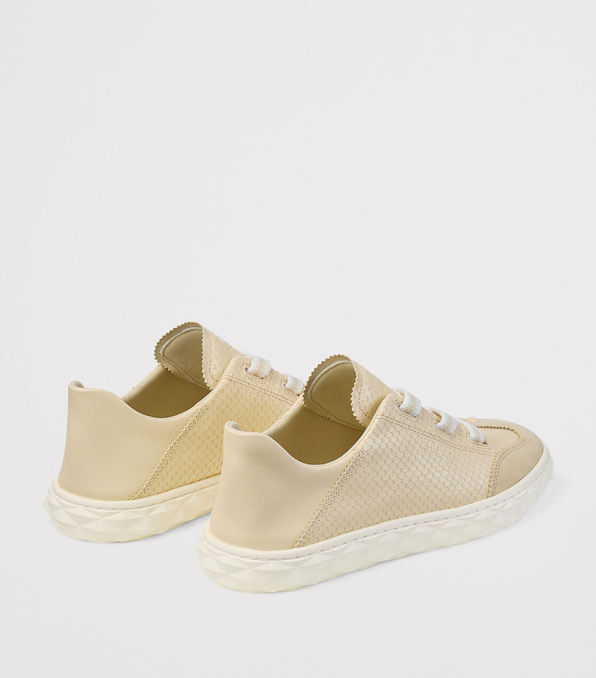 Jimmy Choo Beige Diamond Light Flex Leather Sneakers