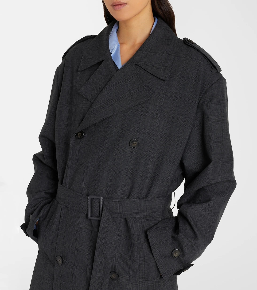 The Frankie Shop - Bleecker plaid trench coat