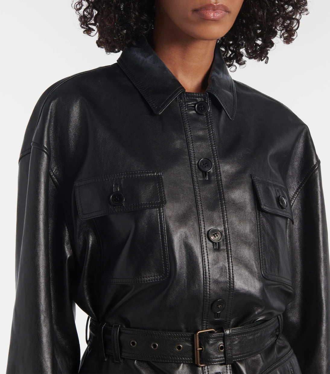 Saint Laurent - Saharienne belted leather jacket