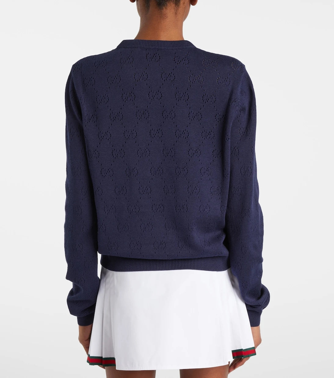 Gucci - GG pointelle silk and cotton cardigan