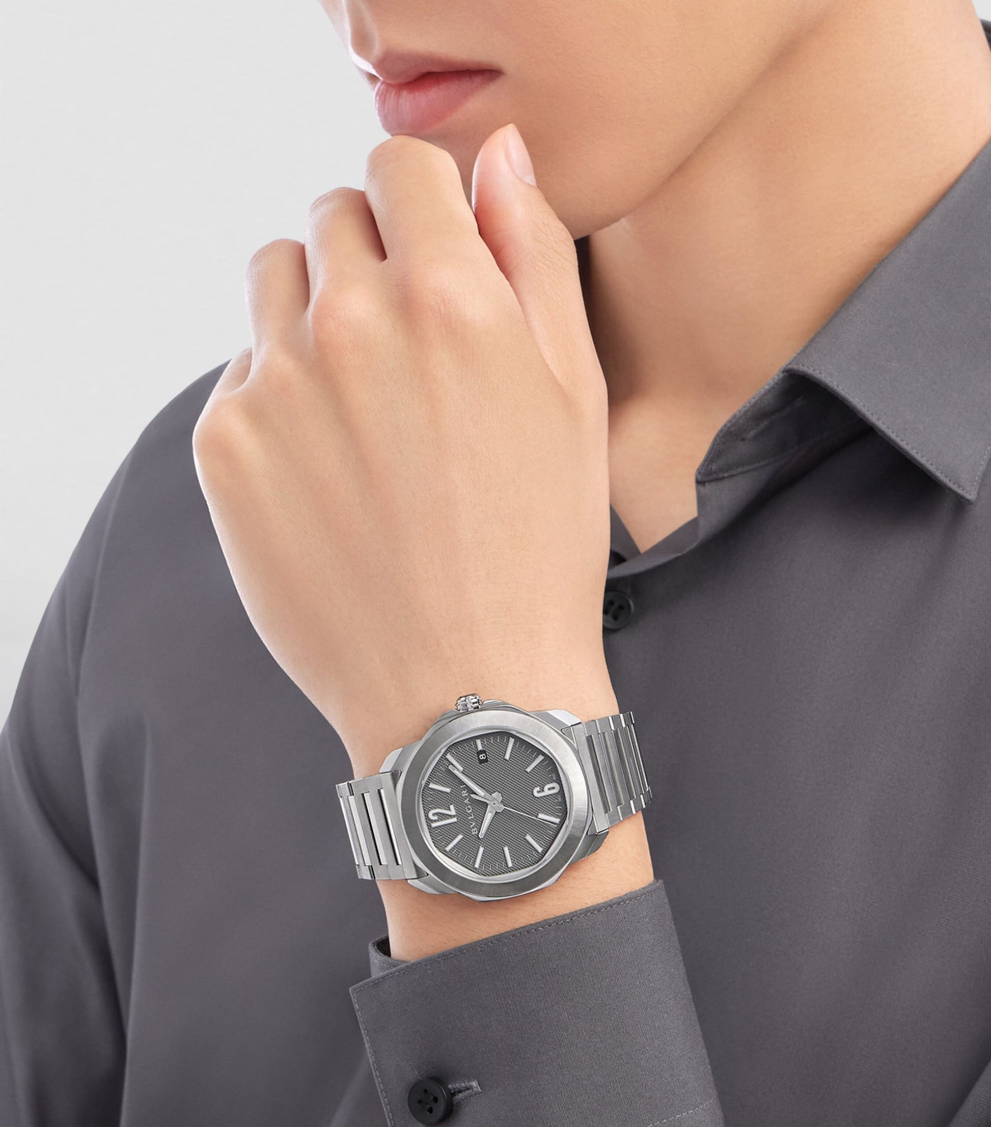 Stainless Steel Octo Roma Automatic Watch 41mm