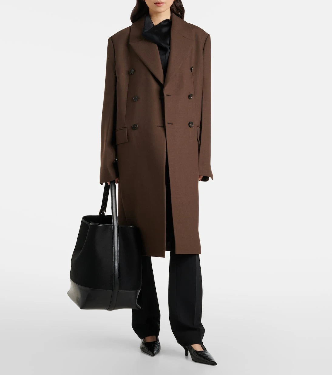 Toteme - Leather-trimmed doublé tote bag