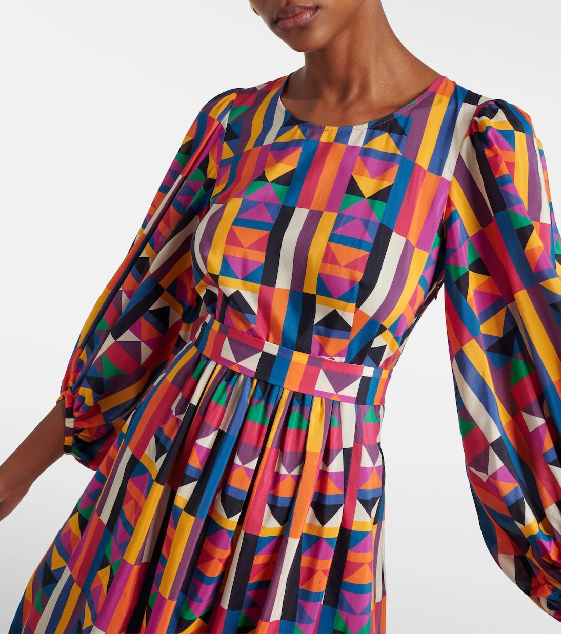 Eres - Multiple printed cotton and silk midi dress