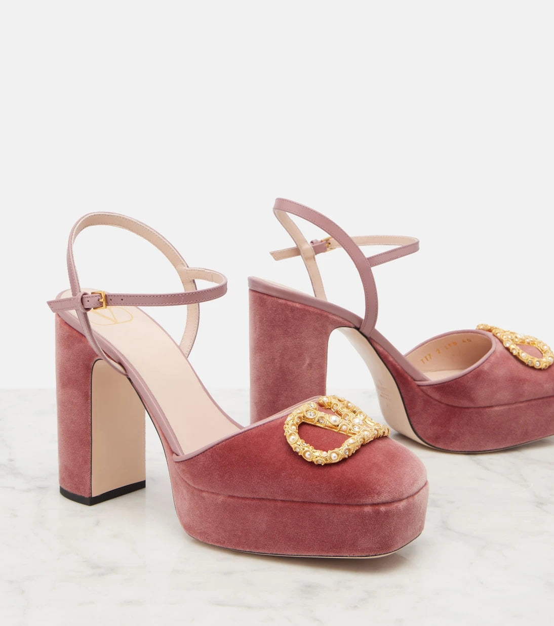 Valentino Garavani - VLogo 115 velvet platform pumps
