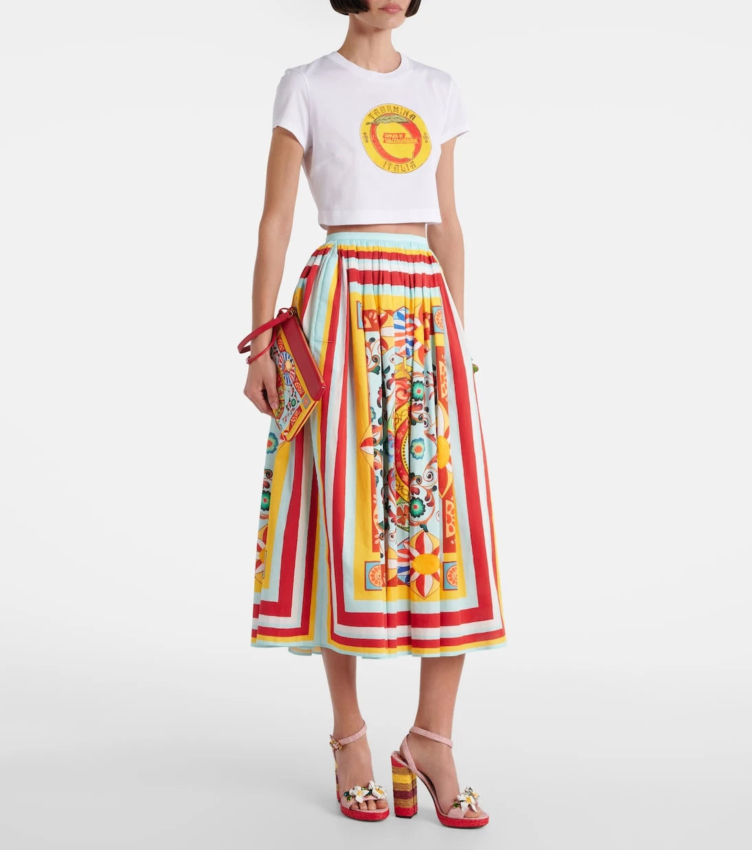 Dolce&Gabbana - Cropped printed cotton T-shirt