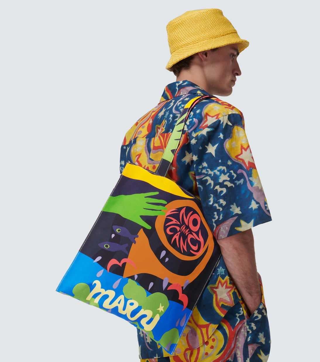 Marni - x No Vacancy Inn printed canvas tote bag