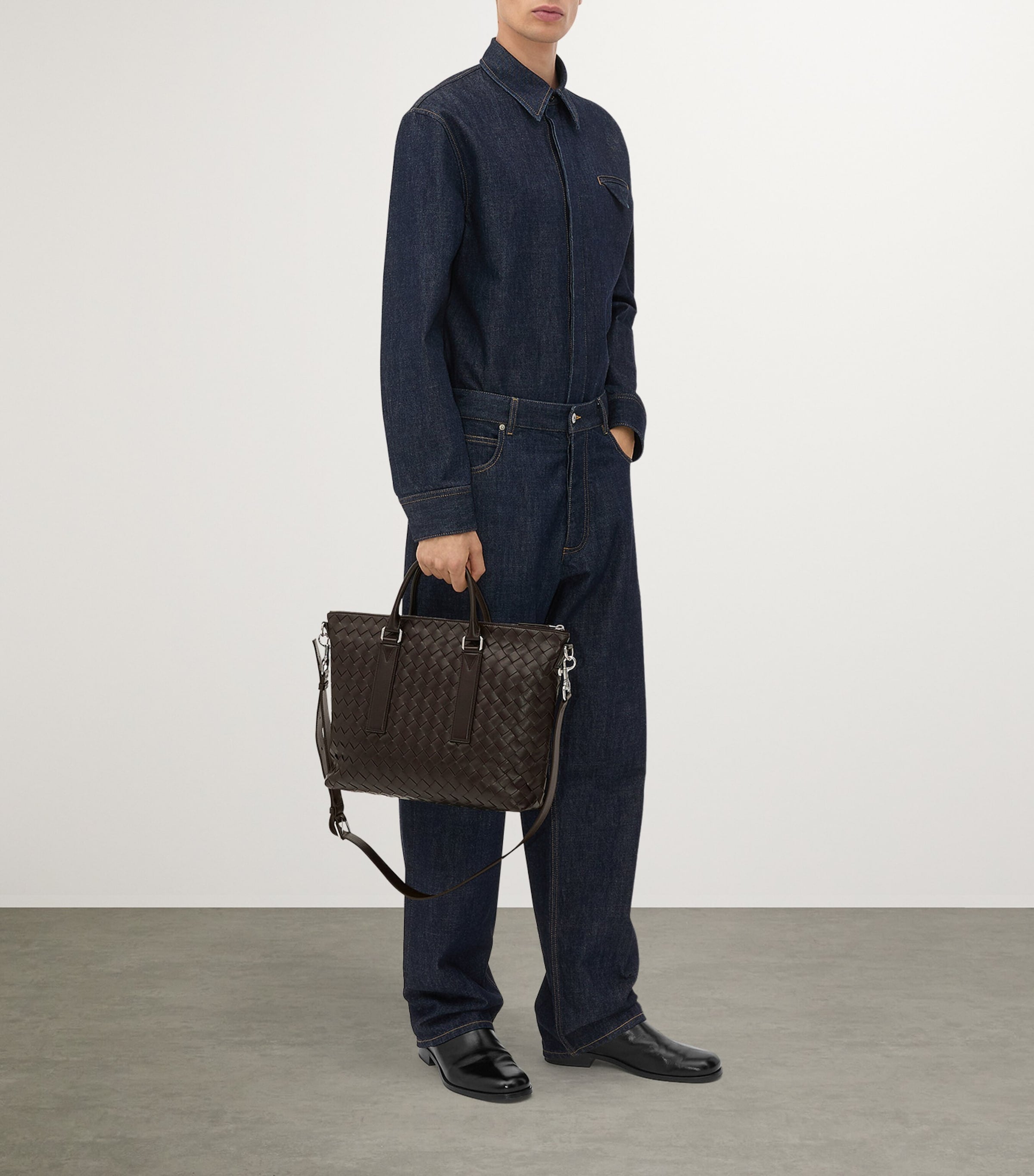 Leather Intrecciato Briefcase