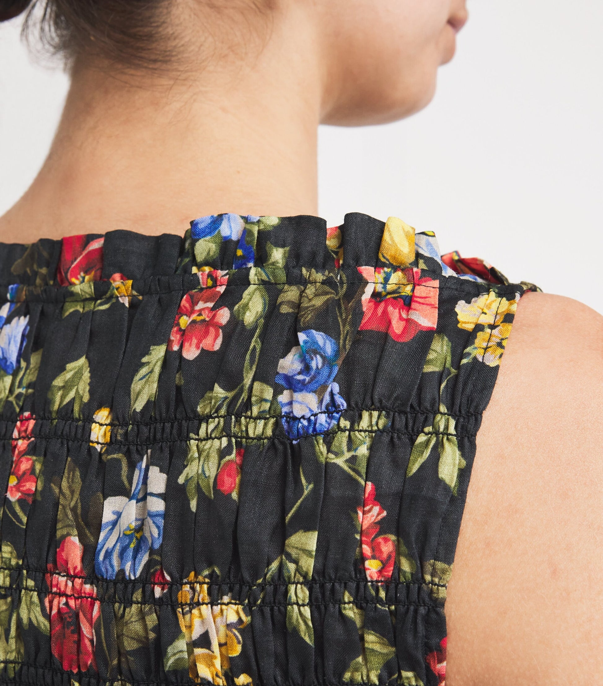 DÔEN Pink Ramie Floral Gianna Mini Dress