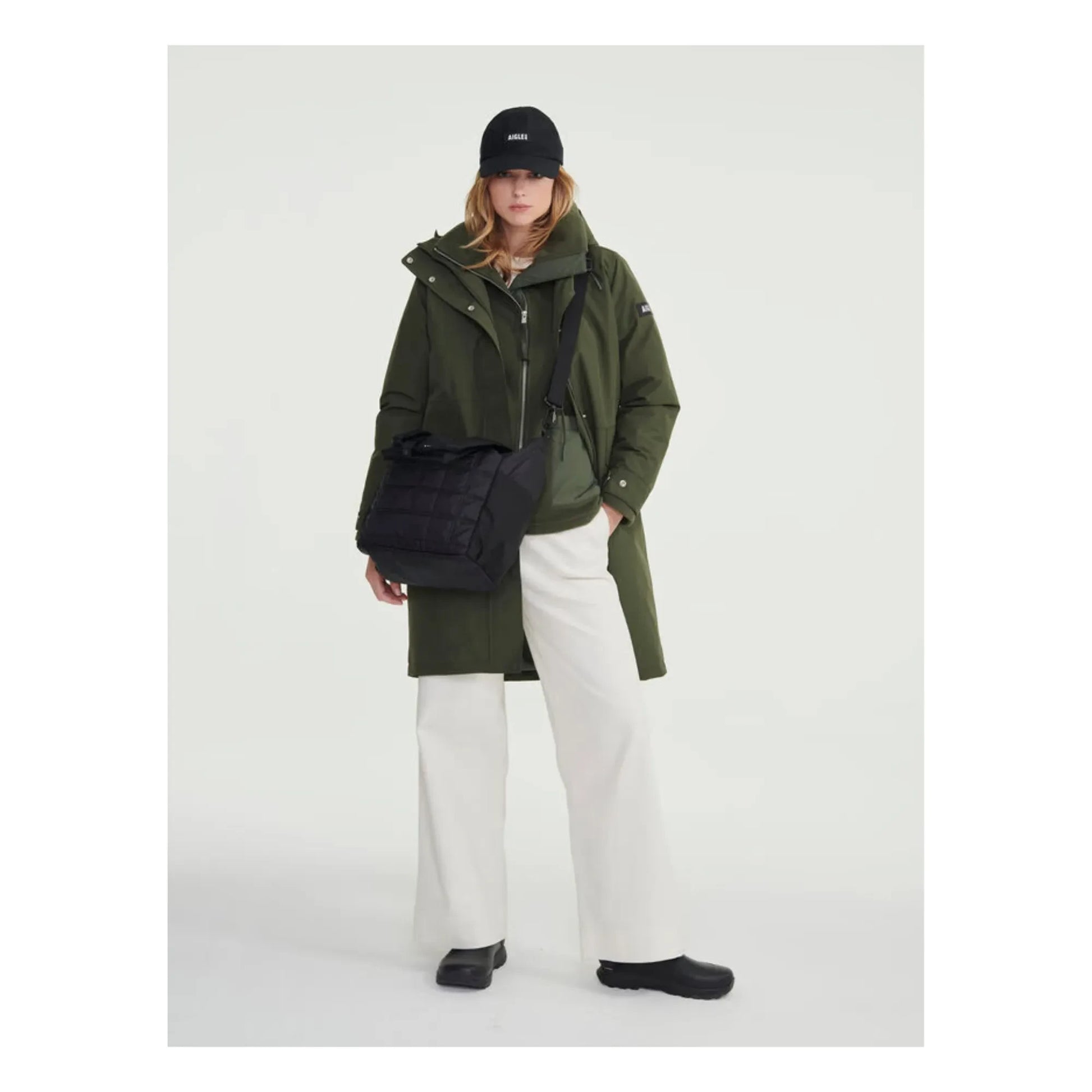 Aigle - Long Quilted Goretex Parka | Khaki
