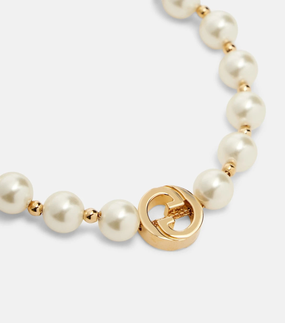 Gucci - Interlocking G faux pearl bracelet