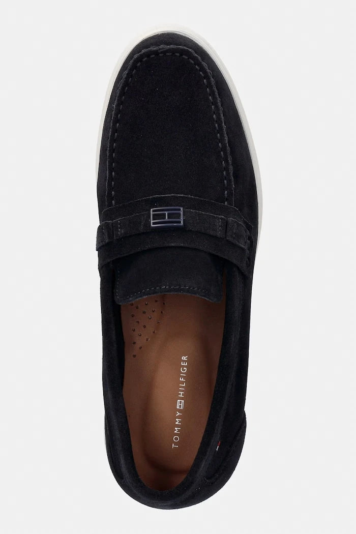Tommy Hilfiger Erkek Süet Mokasen LIGHT SUEDE FLAG HARDWARE LOAFER