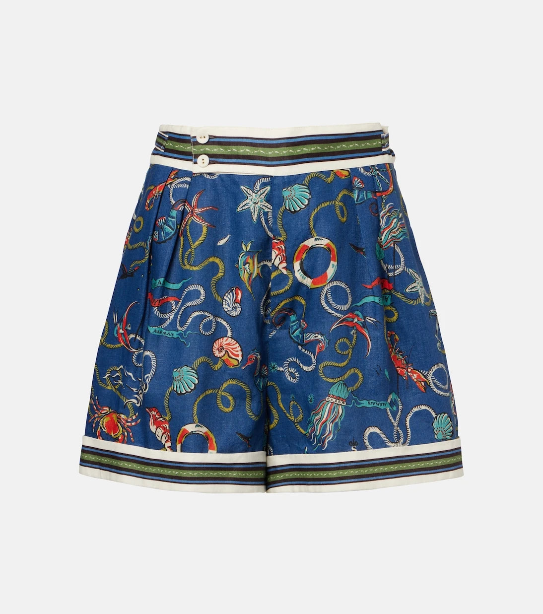 Alémais - Cove printed linen shorts