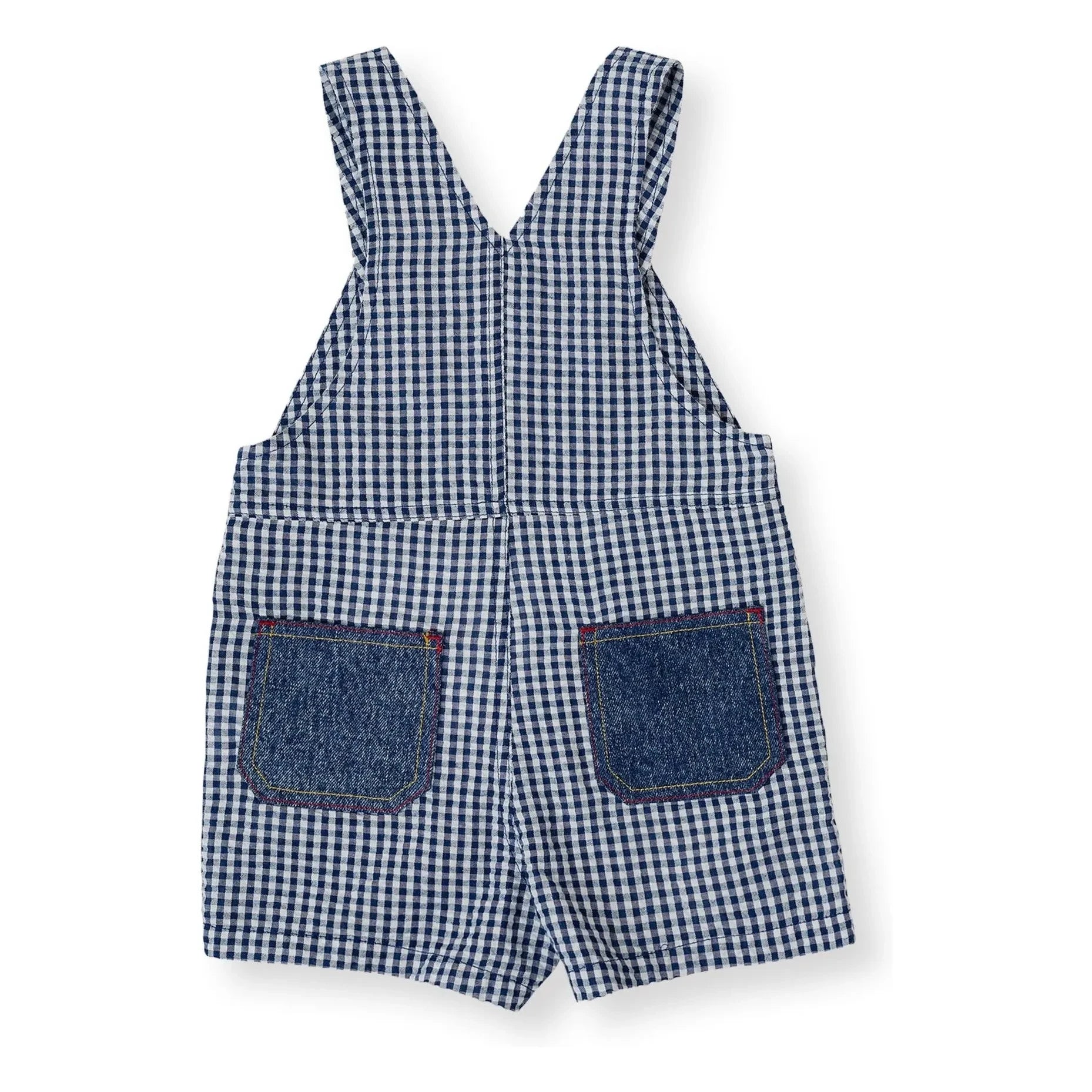 Goldie + Ace - Vichy Short Dungarees | Navy blue