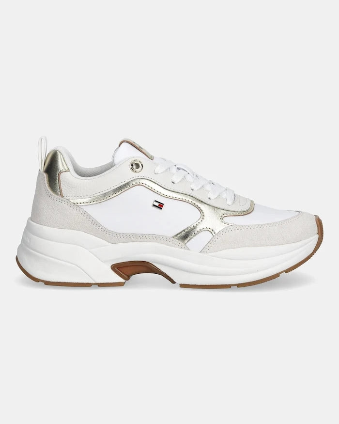 Tommy Hilfiger TH CHUNKY RUNNER METALLIC Deri Spor Ayakkabı