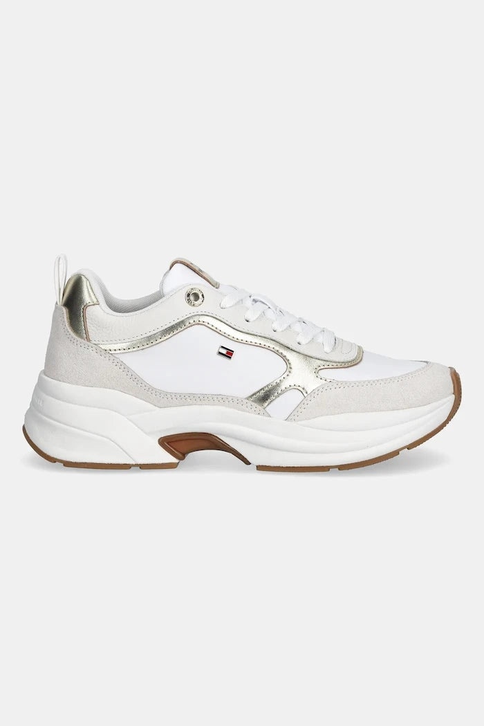 Tommy Hilfiger TH CHUNKY RUNNER METALLIC Deri Spor Ayakkabı