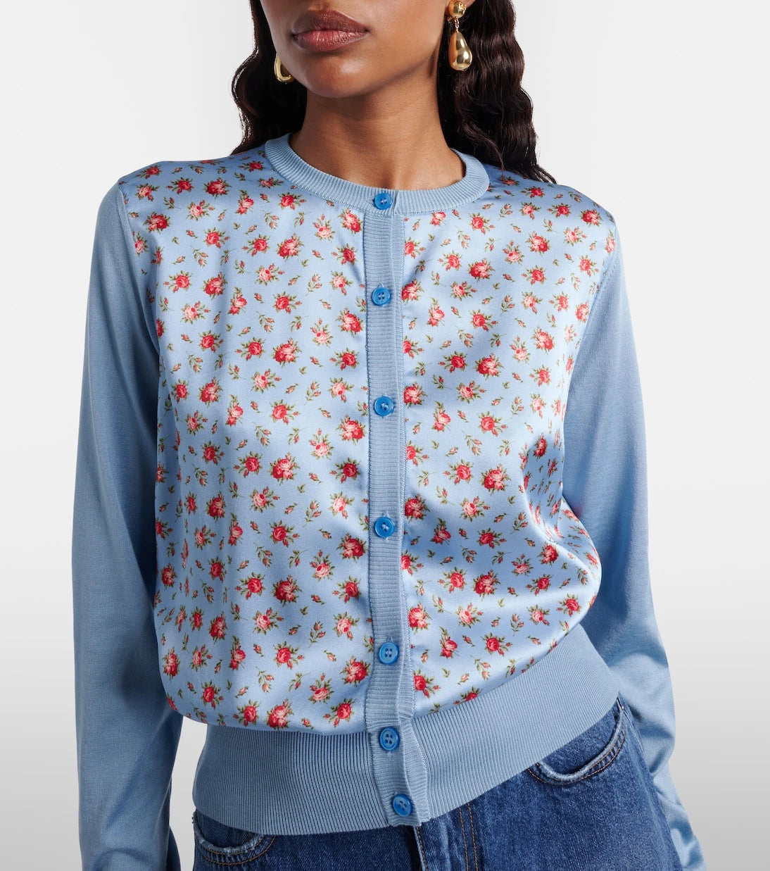 Dolce&Gabbana - Floral paneled silk satin cardigan