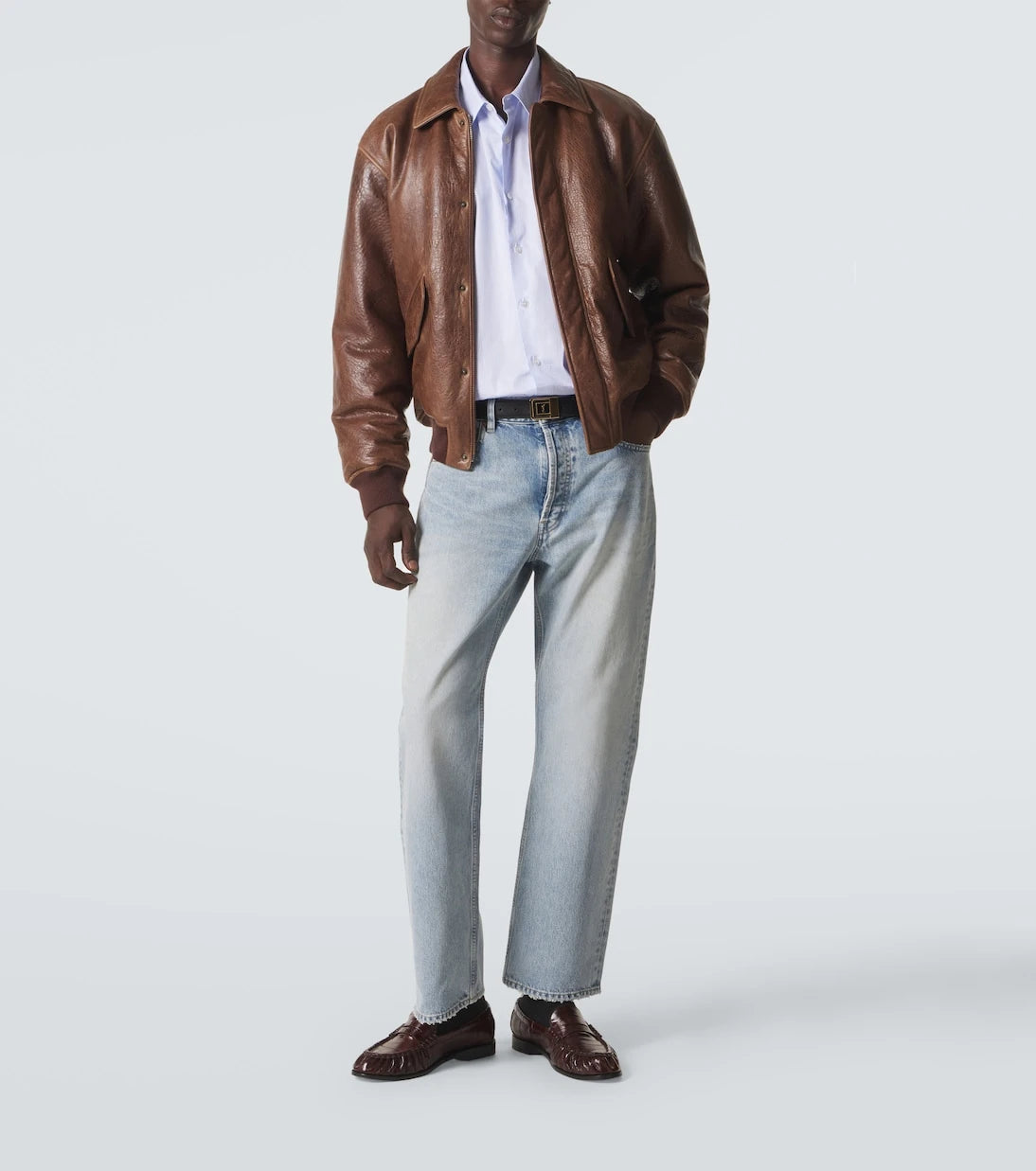 Saint Laurent - Le Loafer eel leather penny loafers