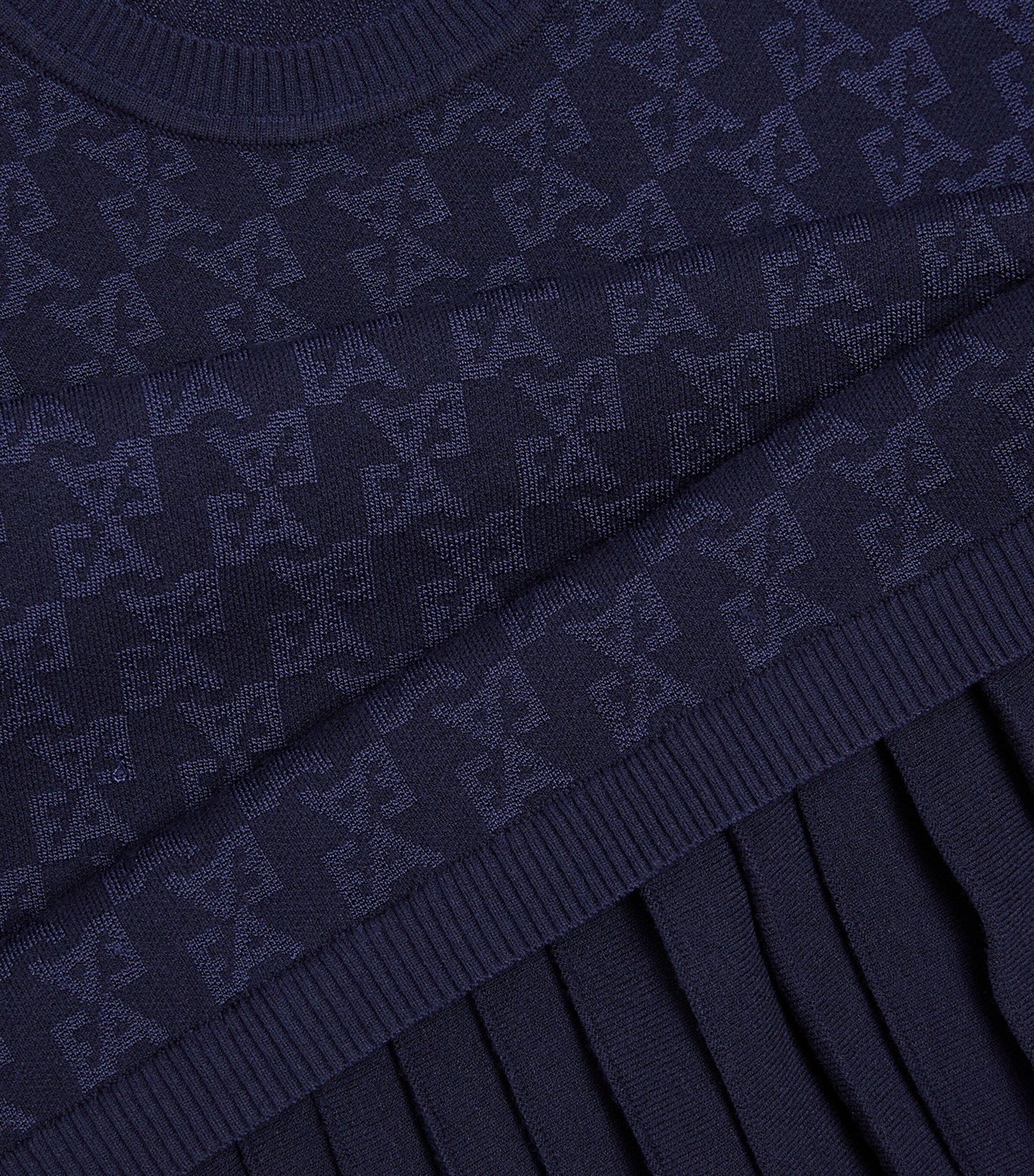 Emporio Armani Kids Navy Logo Jacquard Mini Dress (4-14 Years)