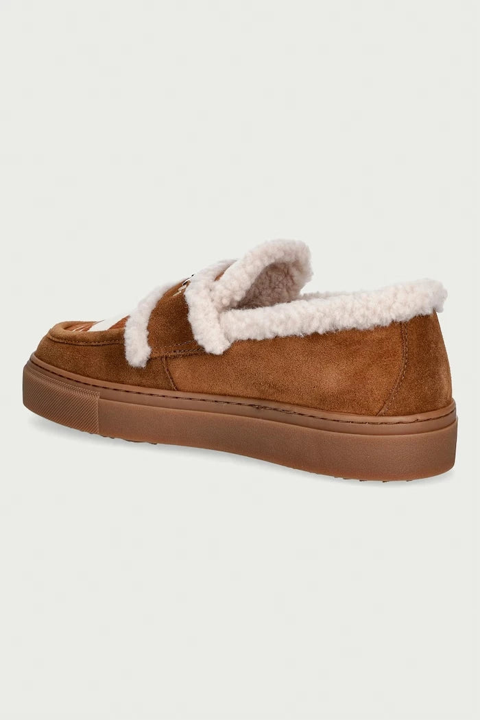 Inuikii Shearling Print kadın deri mokasen