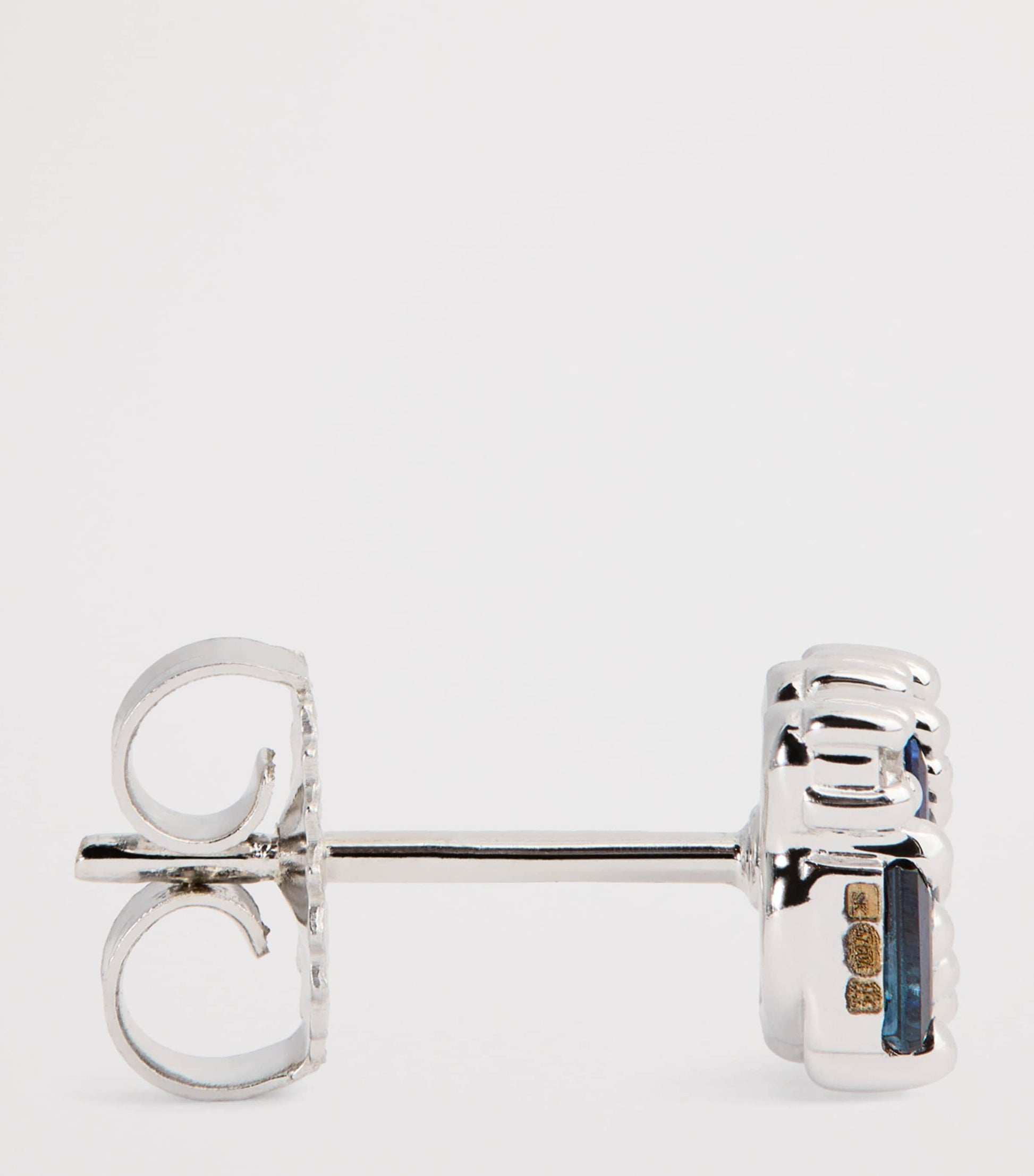 White Gold, Sapphire and Diamond Shimmer Stud Earrings