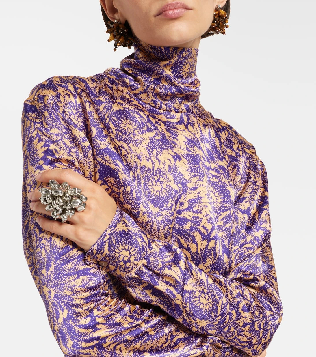 Dries Van Noten - Floral silk satin blouse