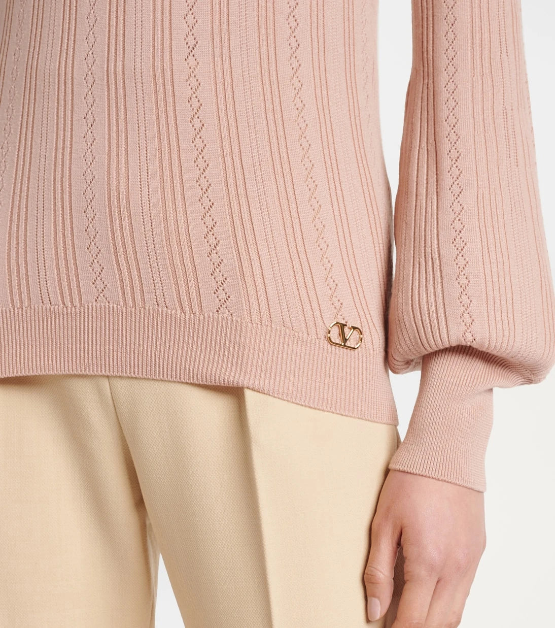 Valentino - Pointelle virgin wool sweater
