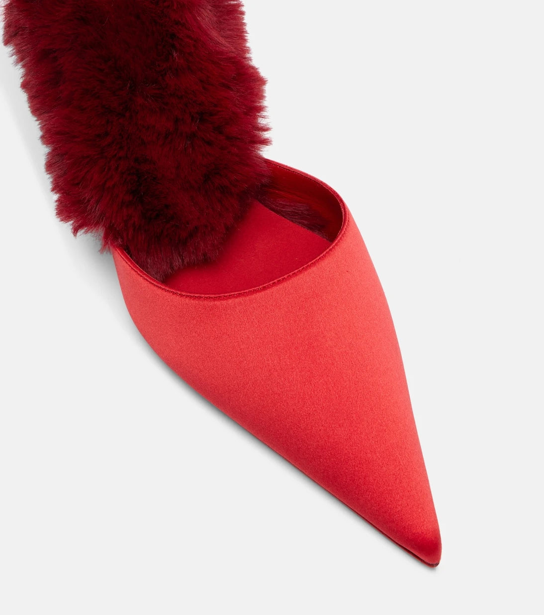 Christian Louboutin - Km Fur 85 crêpe satin mules