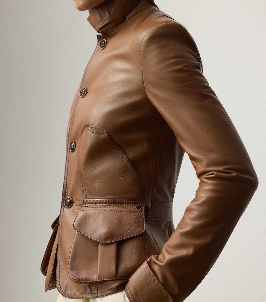 Ralph Lauren Collection Beige Lambskin Naylor Jacket