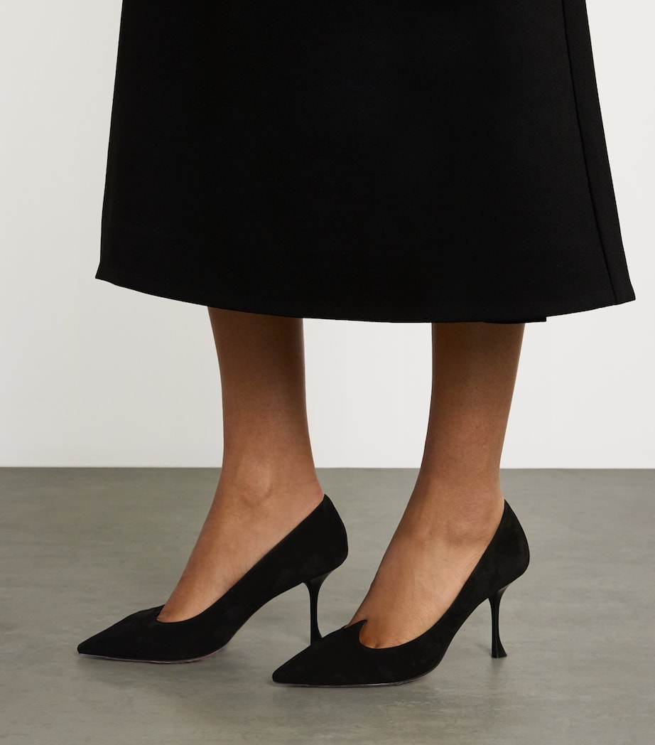 Roger Vivier Black Suede I Love Vivier Pumps 85