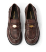 Miu Miu Brown Leather Vintage-Effect Loafers