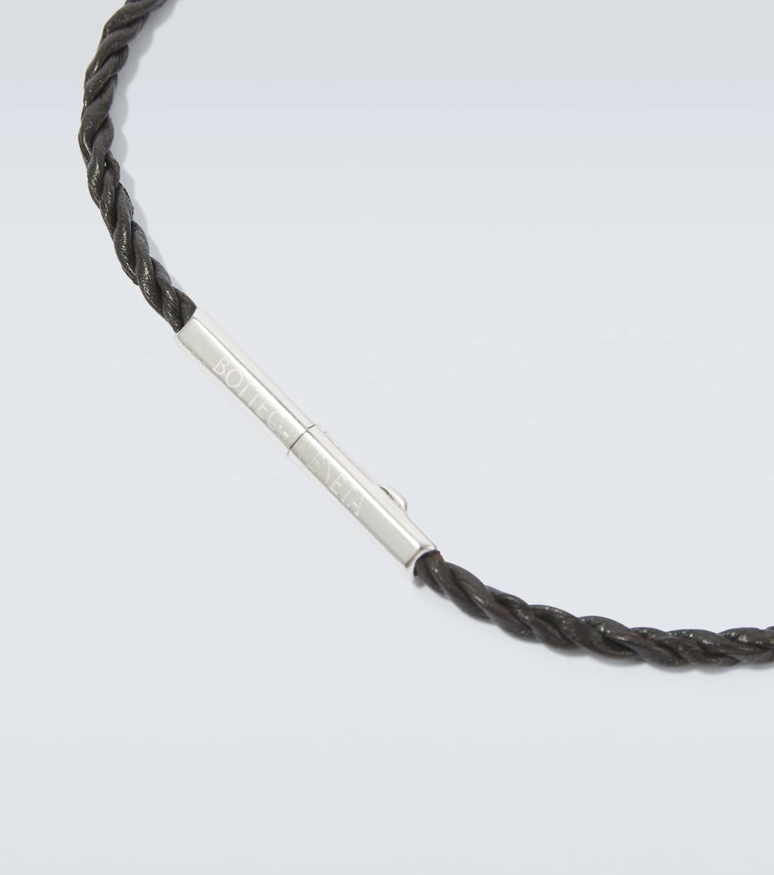 Bottega Veneta - Leather sterling silver bracelet