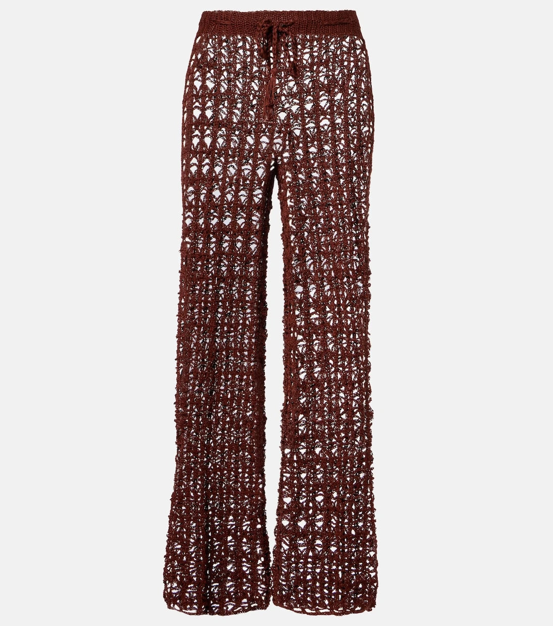 Anna Kosturova - Crochet cotton wide-leg pants