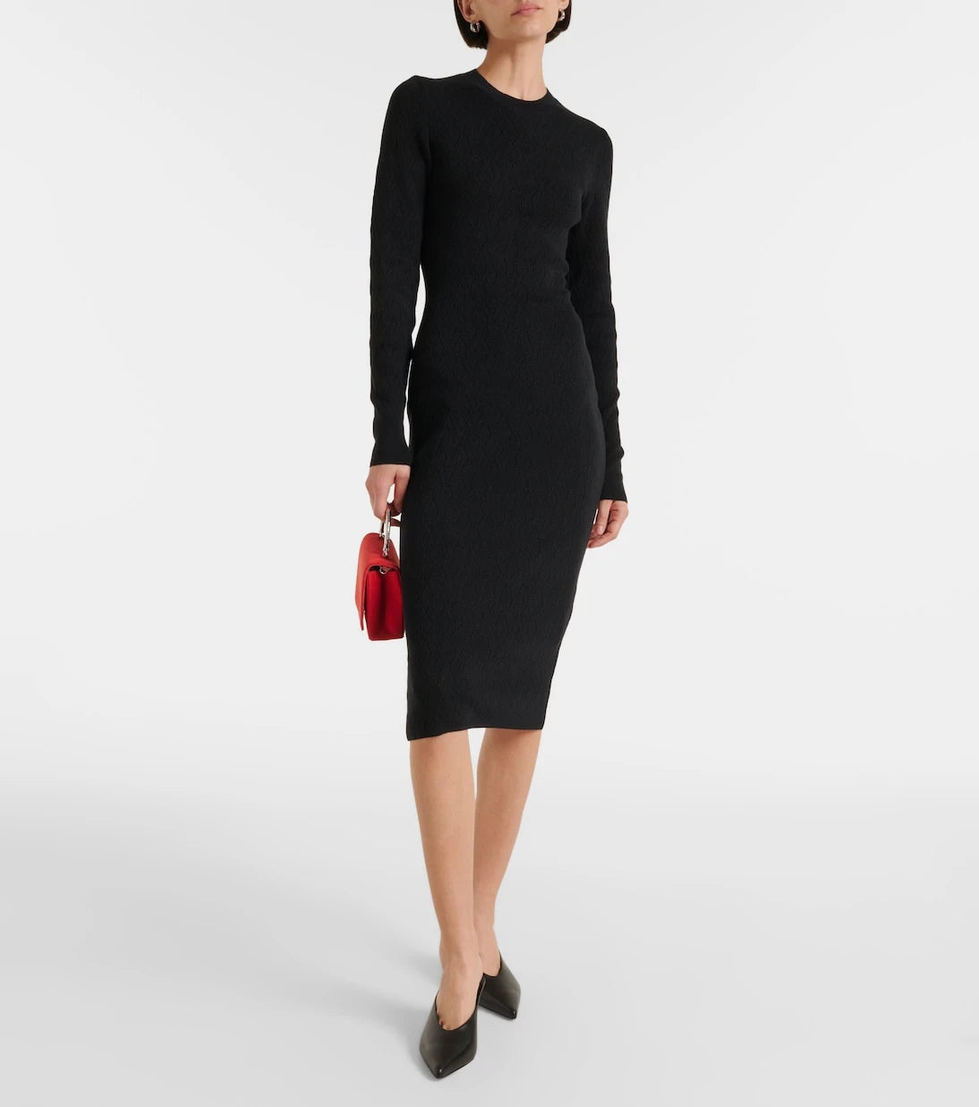 Ami Paris - Knitted cotton and wool midi dress
