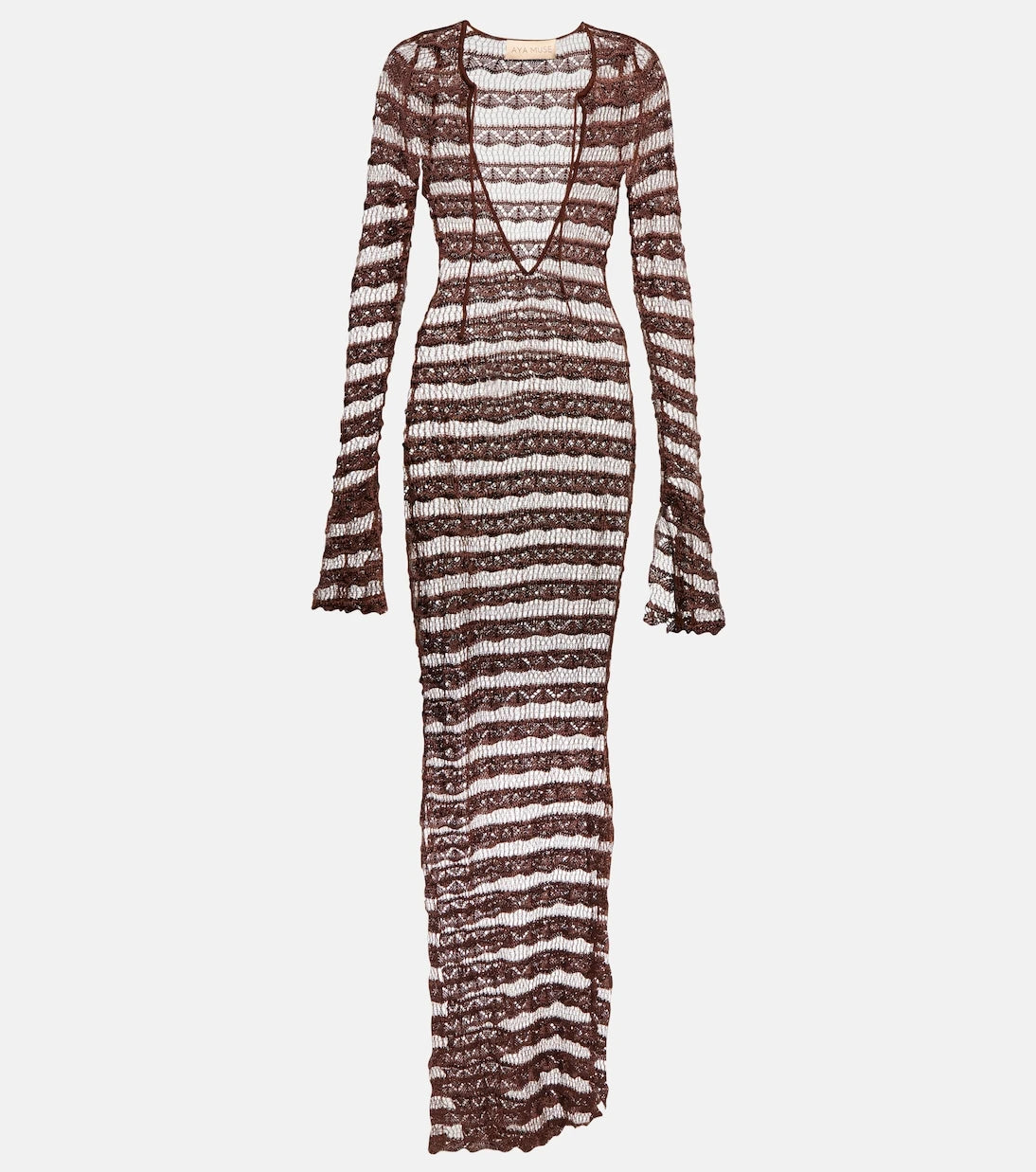 Aya Muse - Semi-sheer lace maxi dress