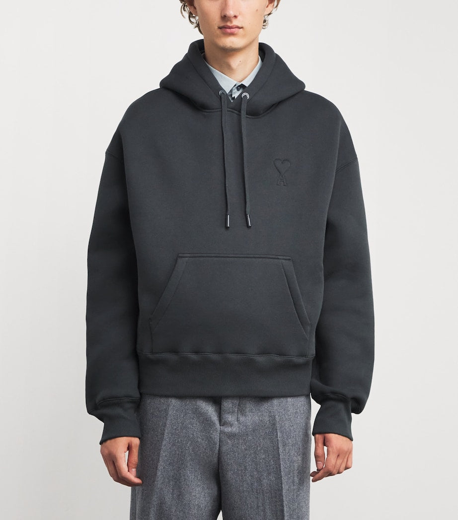 Cotton-Blend Ami de Coeur Hoodie 020 - ANTHRACITE