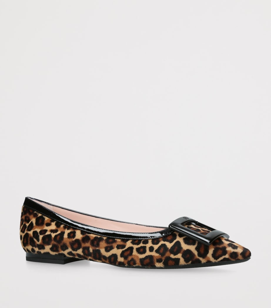 Brown Calf Hair Gommettine Ballet Flats